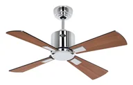 Wentylatory sufitowe - Energooszczędny wentylator sufitowy z pilotem Eco Neo III WiFi 92 cm błyszczące chromowane łopatki czarny / teak - miniaturka - grafika 1