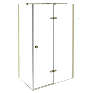 Złota prostokątna kabina prysznicowa 100x80 prawa Pixa Gold Besco - Kabiny prysznicowe - miniaturka - grafika 1
