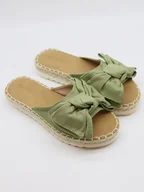 Klapki i japonki damskie - Bellucci Klapki w kolorze zielonym - miniaturka - grafika 1