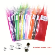 Inne - TEMU 13-częściowy zestaw do wiązania much ICERIO: Miękkie syntetyczne włókna w różnych kolorach do tworzenia realistycznych przynęt - Zawiera 15 głów - miniaturka - grafika 1