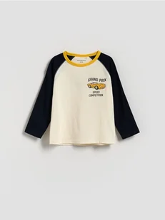 Reserved - Bawełniany longsleeve - złamana biel - Bluzki dla niemowląt - miniaturka - grafika 1