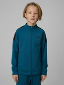 Bluzy dla chłopców - 4F Bluza sportowa regular bez kaptura chłopięca - turkusowa 158/164 (12-14 lat) - miniaturka - grafika 1