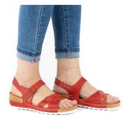 Półbuty damskie - Wygodne sandały damskie skórzane 0620W czerwone - WASAK - miniaturka - grafika 1