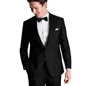 Charles Tyrwhitt Peak Lapel Tuxedo Jacket — Black - Garnitury - miniaturka - grafika 1
