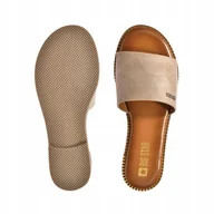 Klapki i japonki damskie - BIG STAR klapki damskie RR274619 beżowe zamszowe płaskie eleganckie 40 - miniaturka - grafika 1