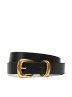 Paski - Calvin Klein Pasek Damski Sarah 2 Piece Logo Buckle Belt LV04K7012G Czarny - miniaturka - grafika 1