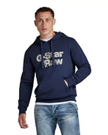 Bluzy męskie - G-STAR RAW Męska bluza z kapturem Painted Graphic Sw Hooded, Niebieski (Sartho Blue D24664-d390-6067), S - miniaturka - grafika 1