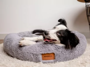MIMIKO Pets Legowisko Shaggy okrągłe XL 75cm szare - Legowiska dla psów - miniaturka - grafika 2