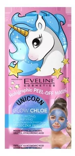 Eveline Cosmetics Unicorn Glow Chloe holograficzna maseczka pell-off nawilżająco oczyszczająca 7 ml 1144050 - Maseczki do twarzy - miniaturka - grafika 1