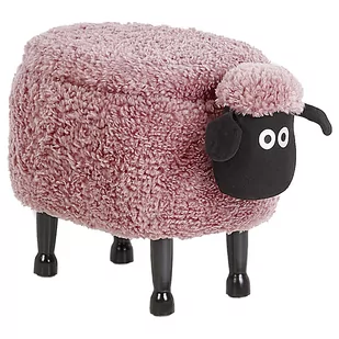 Beliani Pufa zwierzak ze schowkiem różowa SHEEP - Krzesła - miniaturka - grafika 1