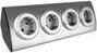 Orno Gniazdo meblowe kuchenne 4x2P+Z Schuko, montaż na rzepy, INOX