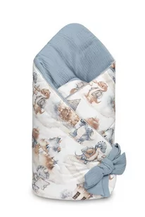 ROŻEK MUŚLINOWY SMOKI JEANS 75x75 - Rożki i beciki - miniaturka - grafika 1