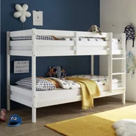 Łóżka dla dzieci i młodzieży - Dziecięce łóżko piętrowe przekształcone w dwa pojedyncze łóżka, lite drewno sosnowe, drabina odwracalna, kolor biały, 97x207x140 cm - miniaturka - grafika 1