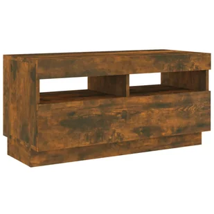 Lumarko Szafka pod TV z oświetleniem LED, przydymiony dąb, 80x35x40 cm - Szafki RTV - miniaturka - grafika 8