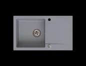 Zlewozmywaki - Leonaro Zlewozmywak Granitowy 1 Komora Z Ociekaczem 76,5X45 Cm Szary - miniaturka - grafika 1