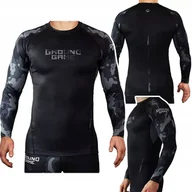 Kimona, stroje i obuwie - Rashguard Z Długim Rękawem Męski Ground Game Moro 4.0 Czarny R. M - miniaturka - grafika 1