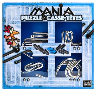 Eureka 3D Łamigłówki metalowe 4 szt. PUZZLE MANIA ZESTAW NIEBIESKI - Łamigłówki - miniaturka - grafika 2