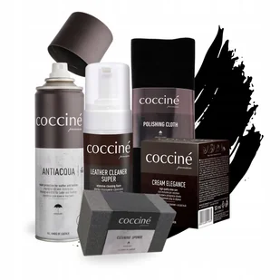 Krem Czarny do Butów z Pianką Impregnatem Gąbką Szmatką Coccine Zestaw 5w1 - Środki do obuwia i ubrań Krem Czarny do Butów z Pianką Impregnatem Gąbką Szmatką Coccine Zestaw 5w1 - Środki do obuwia i ubrań - miniaturka - grafika 1