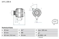Alternatory - Alternator Bosch 0 986 082 150 - miniaturka - grafika 1