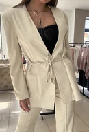 Komplety damskie - Elegancki, wiązany garnitur damski - miniaturka - grafika 1