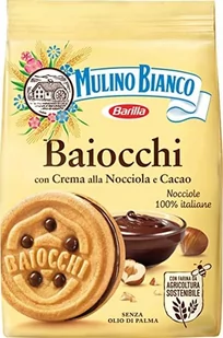 Mulino Bianco Mulino Bianco Baiocchi - Kruche ciasteczka z kremem z orzechów laskowych i kakao (260 g) 7DF3-2228A0_2048999 - Ciastka - miniaturka - grafika 1
