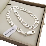 Bransolety męskie - Srebrna Męska Bransoletka Figaro 21 Cm 6,5 Mm 925 - miniaturka - grafika 1