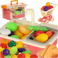 Zabawy w naśladowanie dorosłych - Zestaw Kuchenny dla Dzieci Jedzenie na Rzepy Kuchenka Zlew Akcesoria 54 el. - miniaturka - grafika 1