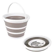 Pojemniki łazienkowe - Douceur d'intérieur Douceur dintérieur Wiadro składane 10 L silikonowe taupe MEN113TA - miniaturka - grafika 1