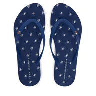 Klapki i japonki damskie - Japonki Tommy Hilfiger Repeat Logo Platform FW0FW09199 Granatowy - miniaturka - grafika 1