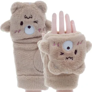 ZIMOWE RĘKAWICZKI ZABAWNE MORDKI MIŚ - Rękawiczki - miniaturka - grafika 1