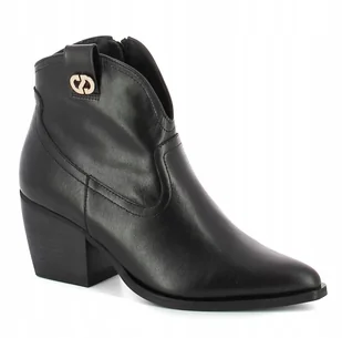 BOTKI KOWBOJKI CZARNE NA KLOCKU CARINII B9481-E50 SKÓRA LICO R.39 - Carinii - Botki damskie BOTKI KOWBOJKI CZARNE NA KLOCKU CARINII B9481-E50 SKÓRA LICO R.39 - Carinii - Botki damskie - miniaturka - grafika 1