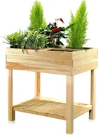 Szklarnie ogrodowe - Mucola podniesione łóżko drewniany stół do sadzenia łóżko ogrodowe z 4 przedziałami stojak na kwiaty sadzarka skrzynka szklarnia zimna rama szklarnia łóżko ziołowe - miniaturka - grafika 1