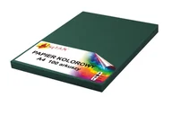 Szkolne artykuły papiernicze - Papier kolorowy A4 90g zielony ciemny płótno 100 arkuszy - miniaturka - grafika 1