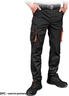 Odzież robocza - LAND-JOG-T - Elastyczne spodnie ochronne do pasa LAND-JOG męskie 62% poliester, 35% bawełna, 3% elastan 240 g/m2 - czarno-pomarańczowy 58 - miniaturka - grafika 1
