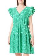 Sukienki - Bestseller A/S Damska sukienka VMSONEY LACE SL V-Neck Short Dress WVN, Bright Green/Detail:Snow White Lines, XL, Bright Green/Detail:Snow White Lines, XL - miniaturka - grafika 1