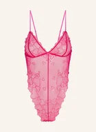 Skims Body Ze Stringami Embroidered Tulle rot