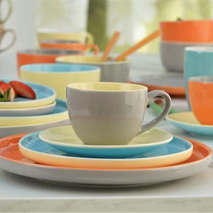 Serwis kawowy porcelanowy na 6 osób BORNEO mix - Serwisy do kawy i herbaty - miniaturka - grafika 1