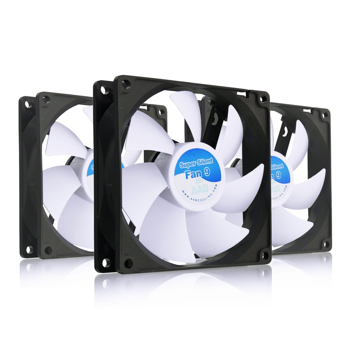 3x AABCOOLING super silent fan 9 cm - super cichy wentylator komputer-owy 92mm, wysoka wydajność, przepływ powietrza 58m³/h, poziom hałasu 13,9 db