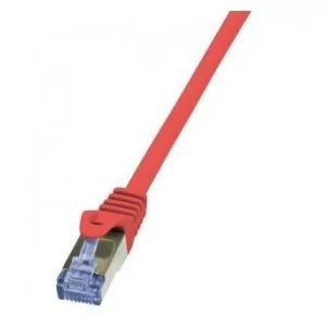 LogiLink Patchcord CQ3014S Cat.6A S/ftp 0,25m czer - Patchcordy - miniaturka - grafika 1