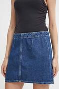 Spódnice - Calvin Klein Jeans spódnica jeansowa kolor niebieski mini prosta J20J222827 - miniaturka - grafika 1