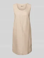 Sukienki - Sukienka lniana o długości do kolan z okrągłym dekoltem model ‘LAVA’ - miniaturka - grafika 1