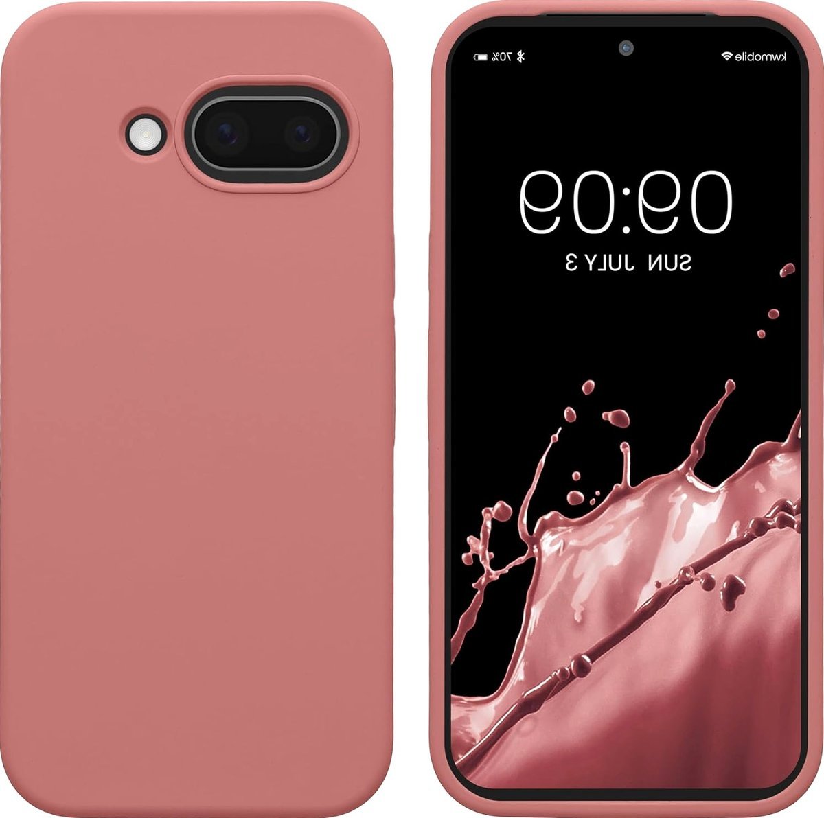 Pokrowiec na telefon elastyczny silikonowy etui matowe zimna róża