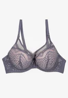 Biustonosze - Granatowo-Różowy Biustonosz Full Cup z Ozdobną Koronką Sovgis - miniaturka - grafika 1