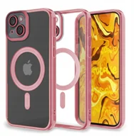 Etui i futerały do telefonów - Etui Do Apple iPhone 14 Do Magsafe, Różowe, Metal, Clear, Ochronne, Case - miniaturka - grafika 1