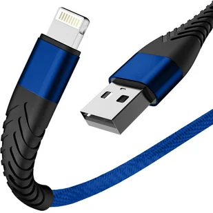 Kabel USB - Apple Lightning - 3m - 35W - wzmacniane końcówki - niebieski - Kable USB - miniaturka - grafika 1