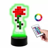 Lampy pozostałe - Lampka Na Biurko Statuetka UV Minecraft Róża Kwiat - miniaturka - grafika 1