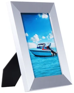 Ramka na zdjęcia Ecosa 13x18 cm passe-partout prawdziwe szkło MDF format pionowy i poziomy uchwyt ścienny srebrny - Stacje pogodowe - miniaturka - grafika 1