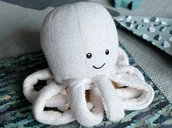 Maskotki i pluszaki - Flow Amsterdam Flow Amsterdam - Ośmiornica Olly z Lamkpą i Głośnikiem Bluetooth, Popielata, 0m+ - miniaturka - grafika 1