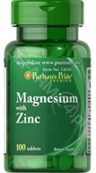 Witaminy i minerały - Puritan's Pride Magnez z cynkiem x 100 tabl - miniaturka - grafika 1