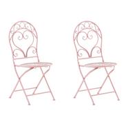 Meble ogrodowe - Beliani Zestaw 2 krzeseł ogrodowych różowy ALBINIA - miniaturka - grafika 1